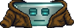 The paddle: a steel bar with a face, wearing a brown coat, unimpressed.